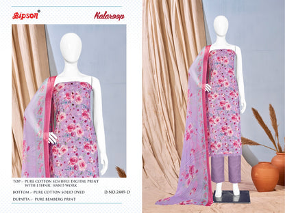 Kalaroop-2449 Bipson Prints Cotton Pant Style Suits