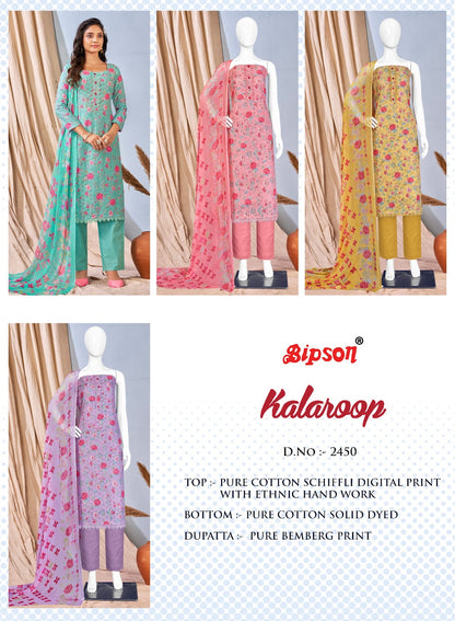 Kalaroop-2450 Bipson Prints Cotton Pant Style Suits