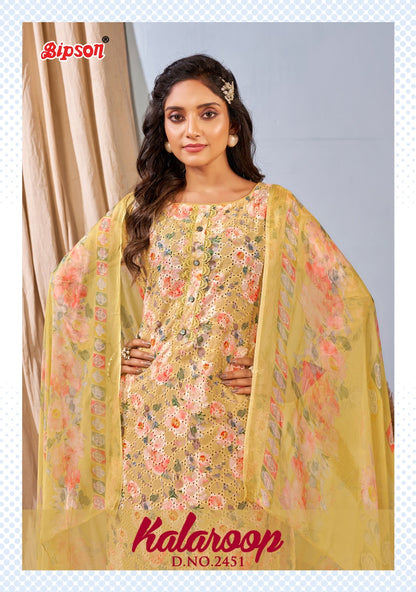 Kalaroop-2451 Bipson Prints Cotton Pant Style Suits