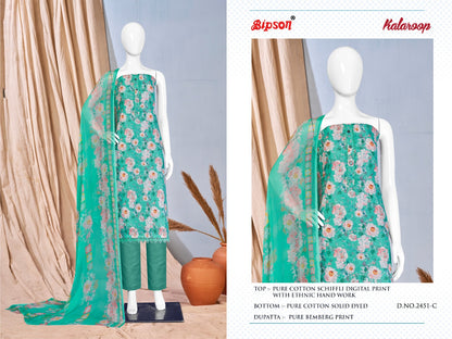 Kalaroop-2451 Bipson Prints Cotton Pant Style Suits