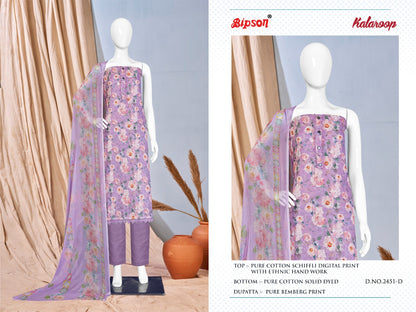 Kalaroop-2451 Bipson Prints Cotton Pant Style Suits