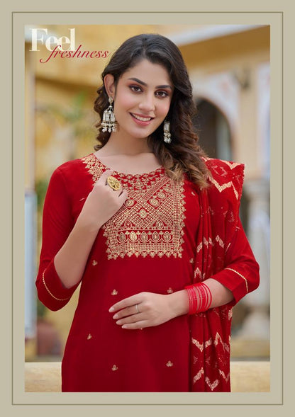 Kalhaar Pirohi Viscose Silk Readymade Pant Style Suits