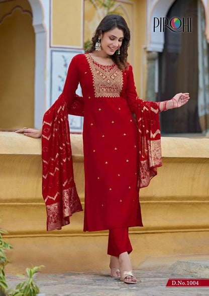 Kalhaar Pirohi Viscose Silk Readymade Pant Style Suits