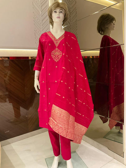 Kalhaar Pirohi Viscose Silk Readymade Pant Style Suits