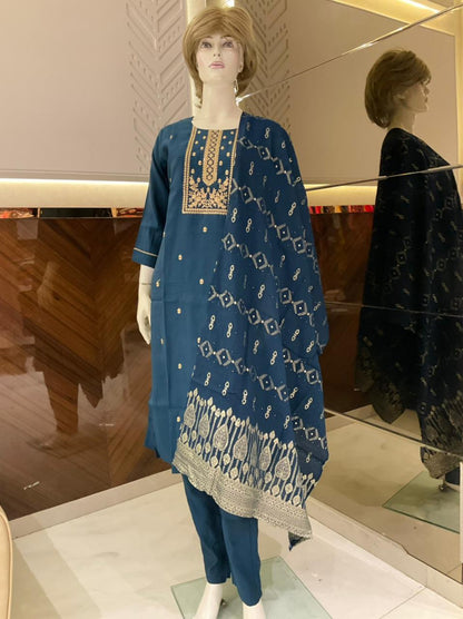 Kalhaar Pirohi Viscose Silk Readymade Pant Style Suits