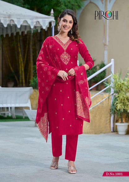 Kalhaar Pirohi Viscose Silk Readymade Pant Style Suits