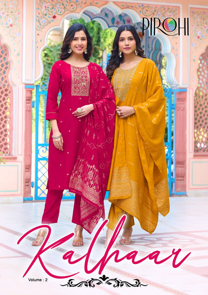 Kalhaar Vol 2 Pirohi Vatican Silk Readymade Pant Style Suits