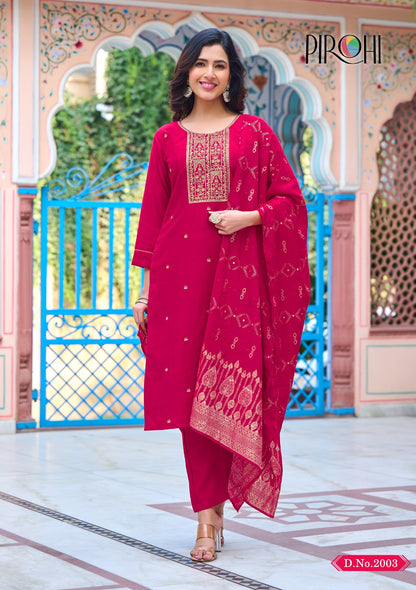 Kalhaar Vol 2 Pirohi Vatican Silk Readymade Pant Style Suits