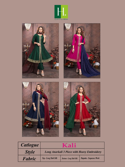 Kali H Dot Silk Readymade Pant Style Suits