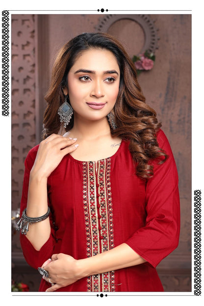 Kali H Dot Silk Readymade Pant Style Suits