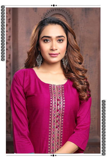 Kali H Dot Silk Readymade Pant Style Suits