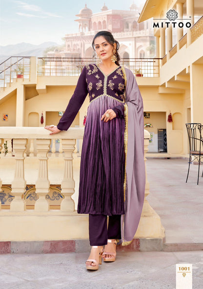 Kalika Mittoo Chinon Readymade Pant Style Suits