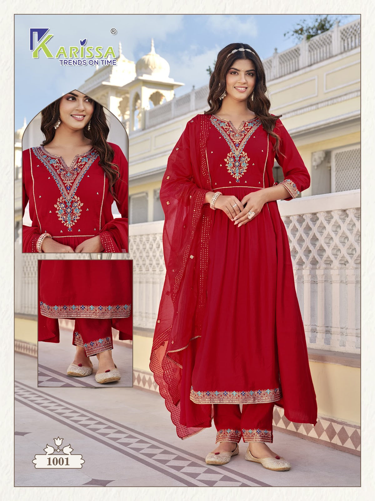 Kalisha Karissa Viscose Silk Readymade Pant Style Suits