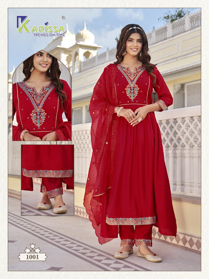 Kalisha Karissa Viscose Silk Readymade Pant Style Suits