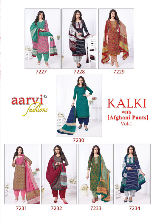 Kalki Vol 1 Aarvi Fashions Cotton Afghani Readymade Suit
