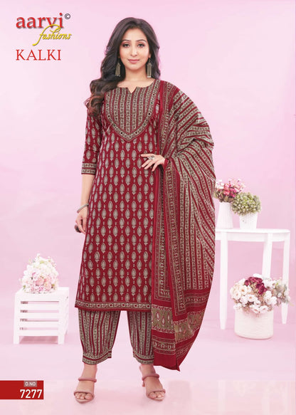 Kalki Vol 2 Aarvi Fashions Cotton Afghani Readymade Suit