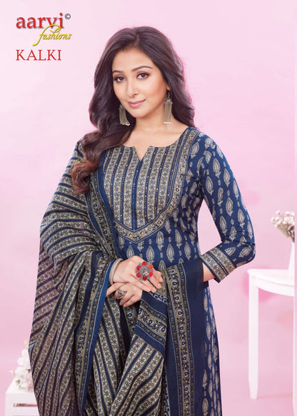 Kalki Vol 2 Aarvi Fashions Cotton Afghani Readymade Suit