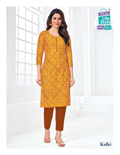 Kalki Vol 4 Mcm Lifestyle Cotton Knee Length Kurtis