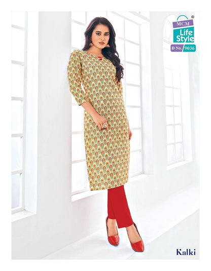 Kalki Vol 4 Mcm Lifestyle Cotton Knee Length Kurtis