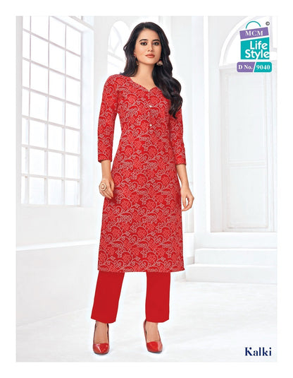 Kalki Vol 4 Mcm Lifestyle Cotton Knee Length Kurtis