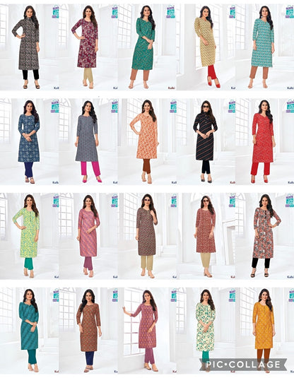 Kalki Vol 4 Mcm Lifestyle Cotton Knee Length Kurtis