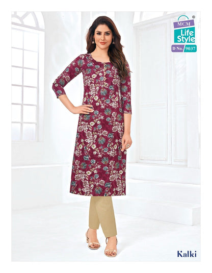 Kalki Vol 4 Mcm Lifestyle Cotton Knee Length Kurtis