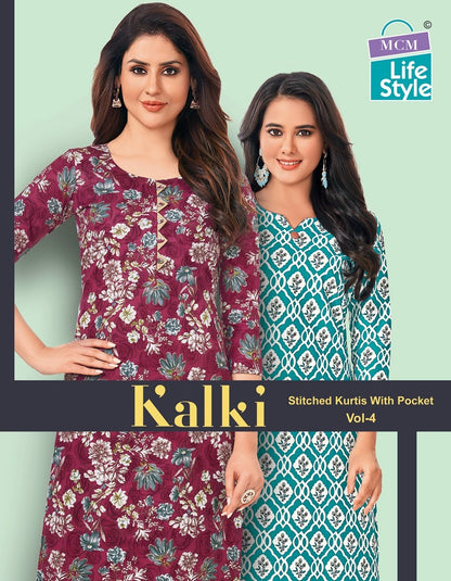 Kalki Vol 4 Mcm Lifestyle Cotton Knee Length Kurtis