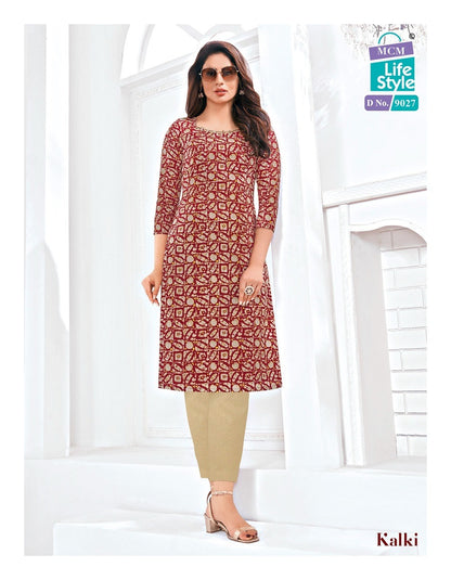 Kalki Vol 4 Mcm Lifestyle Cotton Knee Length Kurtis