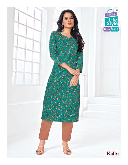 Kalki Vol 4 Mcm Lifestyle Cotton Knee Length Kurtis