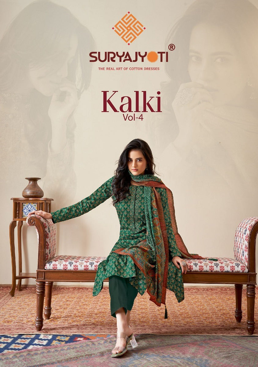 Kalki Vol 4 Suryajyoti Jaam Satin Pant Style Suits