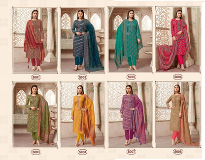 Kalki Vol 5 Suryajyoti Jaam Satin Pant Style Suits