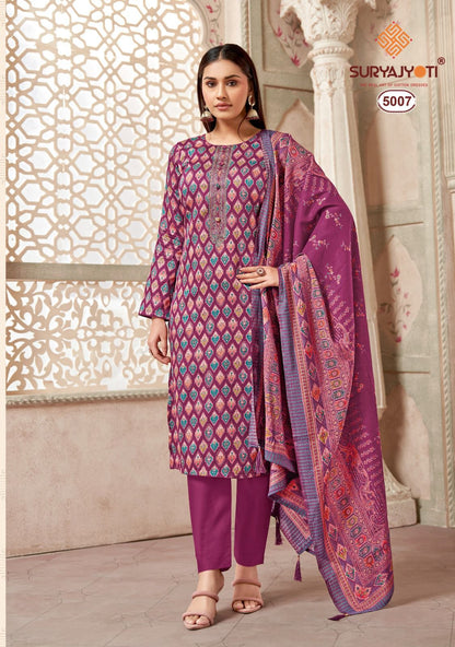 Kalki Vol 5 Suryajyoti Jaam Satin Pant Style Suits