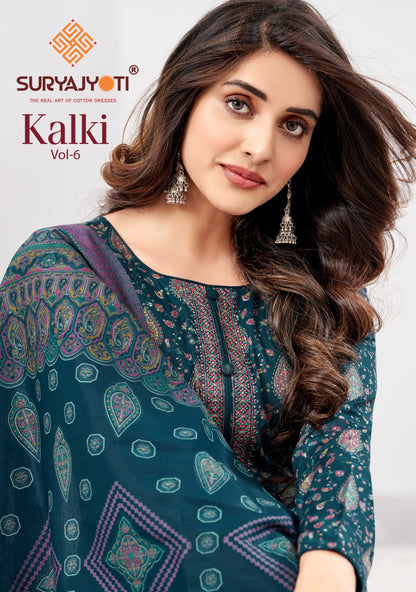 Kalki Vol 6 Suryajyoti Jaam Satin Pant Style Suits