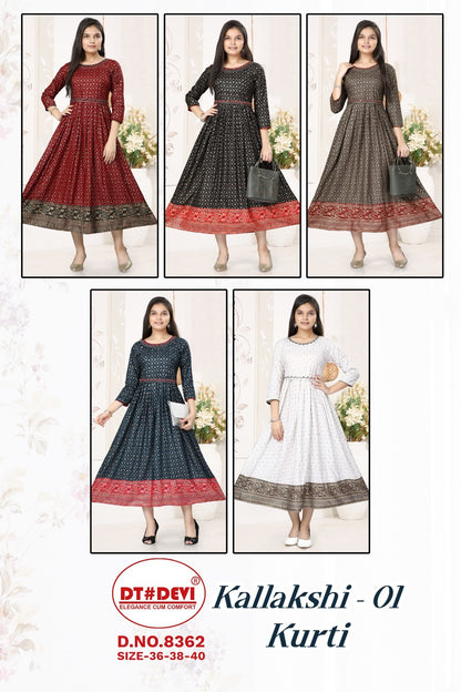 Kallakshi-1-8362 Dt Devi Reyon Girls Anarkali Kurti