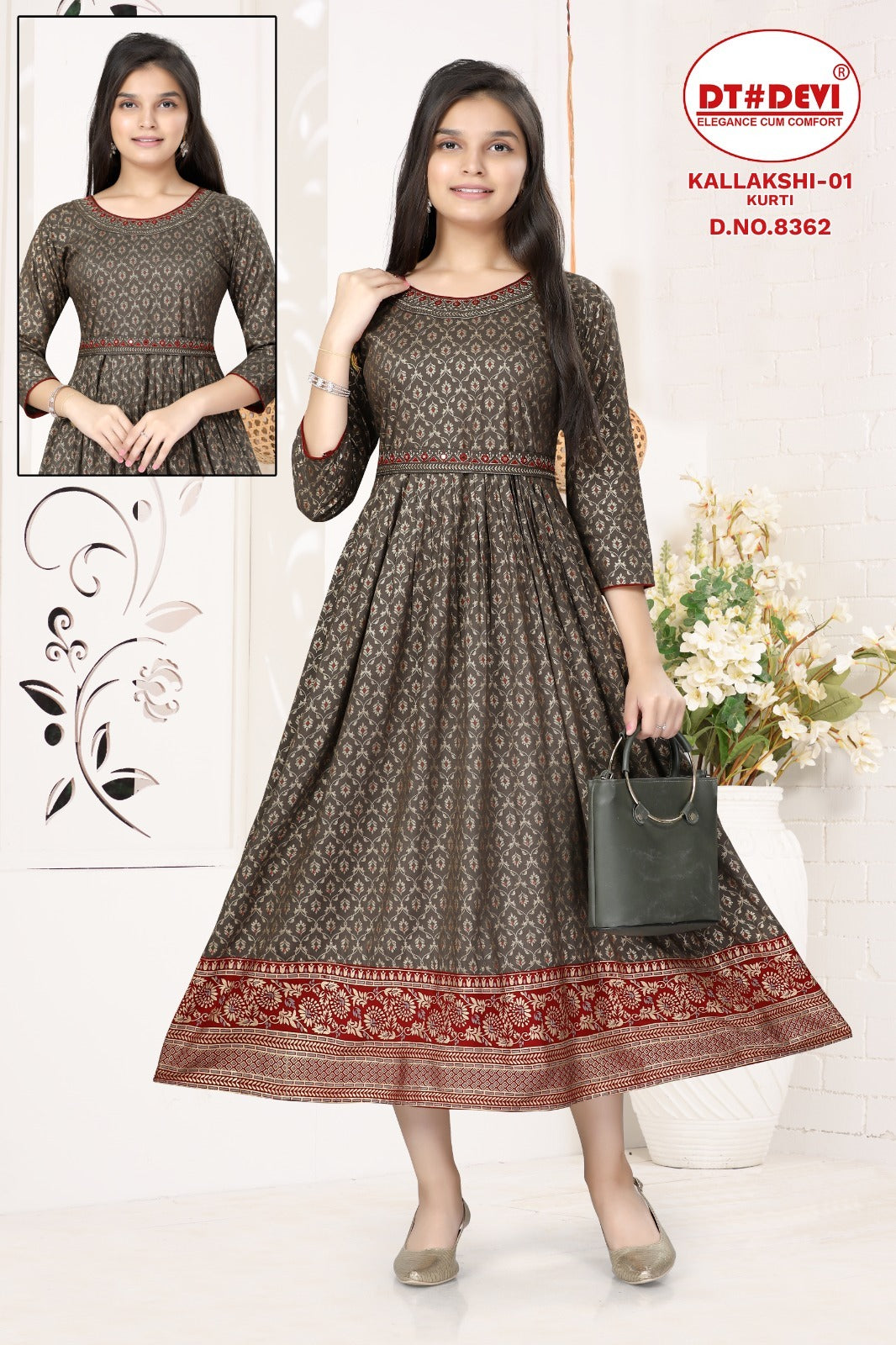 Kallakshi-1-8362 Dt Devi Reyon Girls Anarkali Kurti