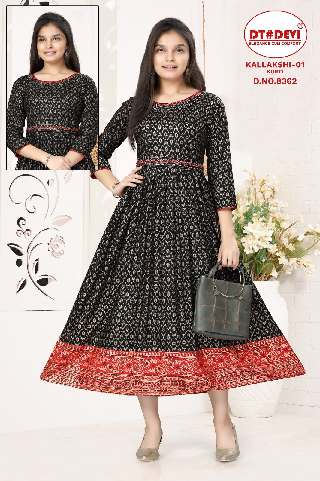 Kallakshi-1-8362 Dt Devi Reyon Girls Anarkali Kurti
