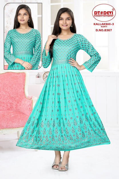 Kallakshi-3-8367 Dt Devi Reyon Girls Anarkali Kurti