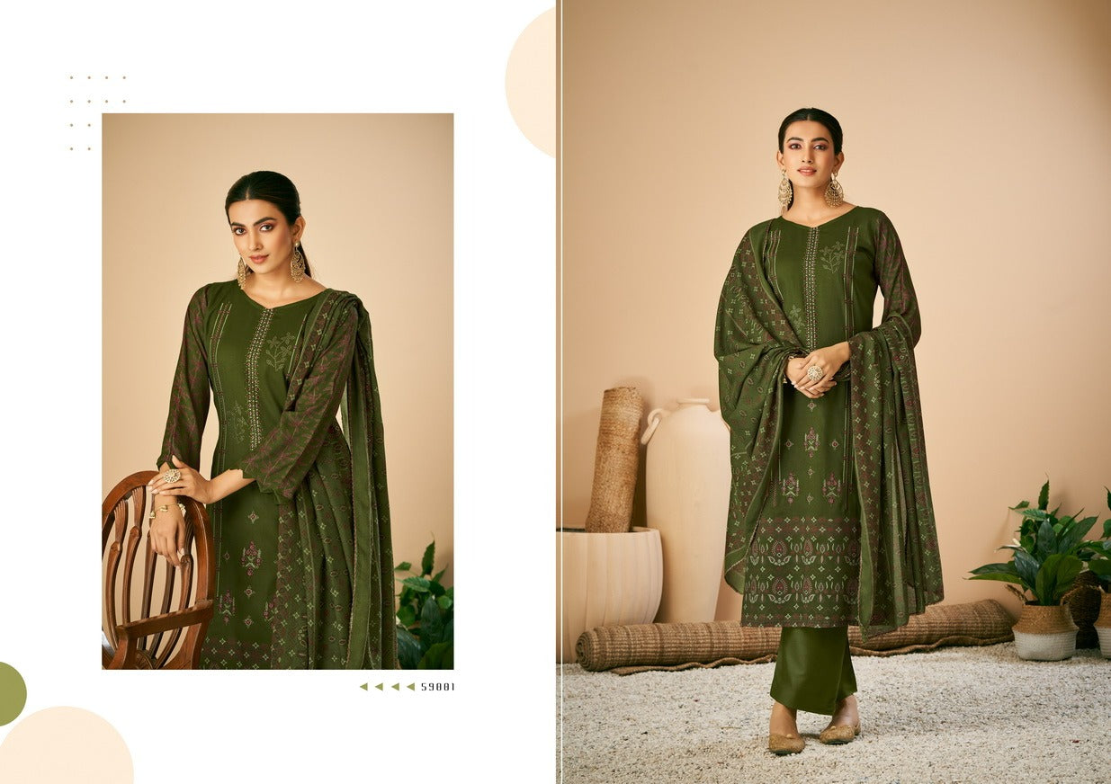 Kalpu Azara Slub Cotton Pant Style Suits