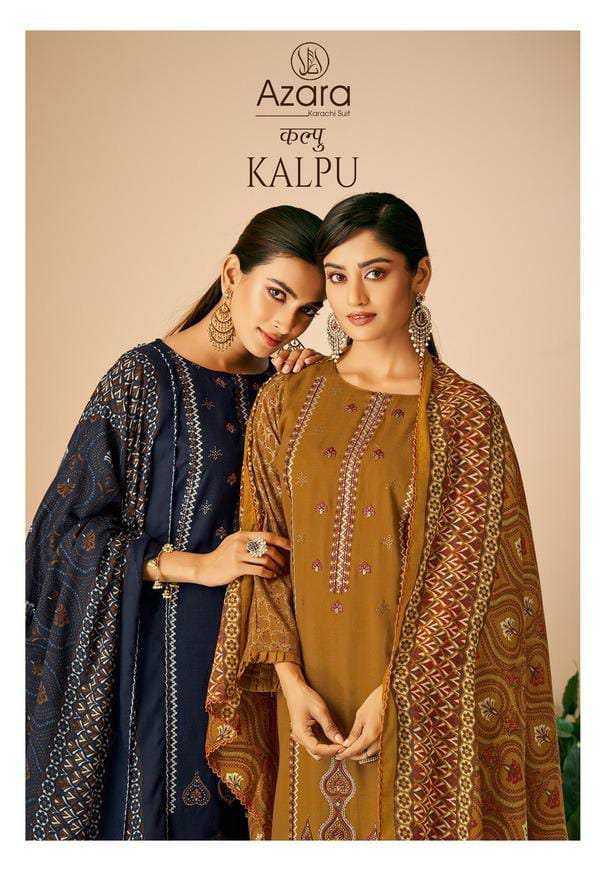 Kalpu Azara Slub Cotton Pant Style Suits
