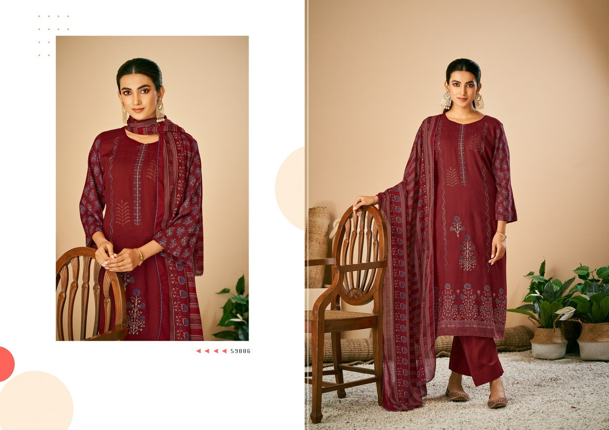Kalpu Azara Slub Cotton Pant Style Suits