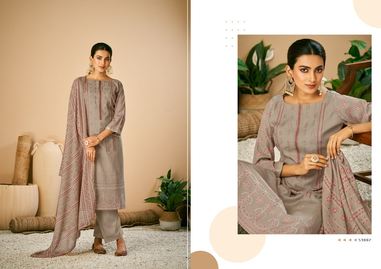 Kalpu Azara Slub Cotton Pant Style Suits