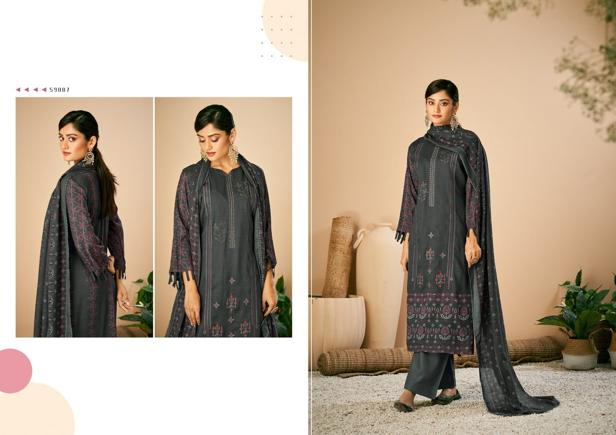 Kalpu Azara Slub Cotton Pant Style Suits