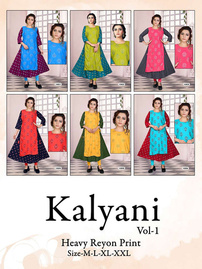 Kalyani Vol 1 Kavinay Rayon Anarkali Kurtis