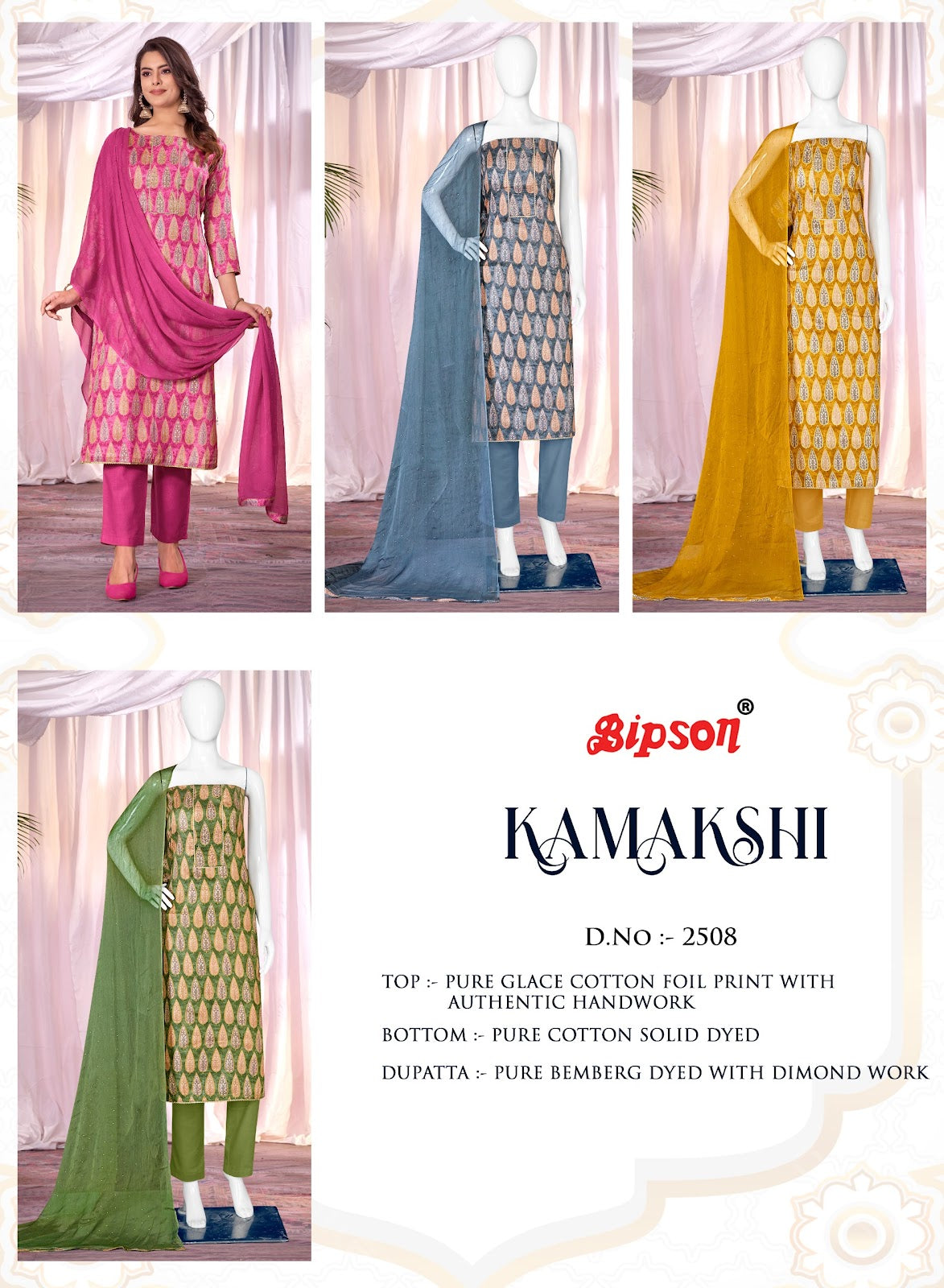 Kamakshi-2508 Bipson Prints Cotton Pant Style Suits