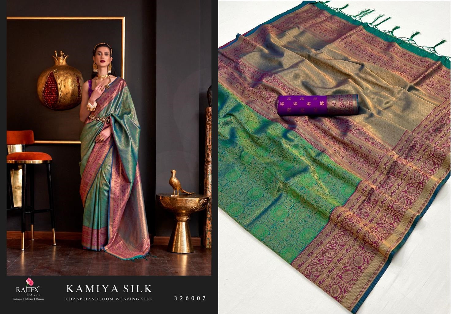 Kamiya Silk Rajtex Handloom Weaving Sarees