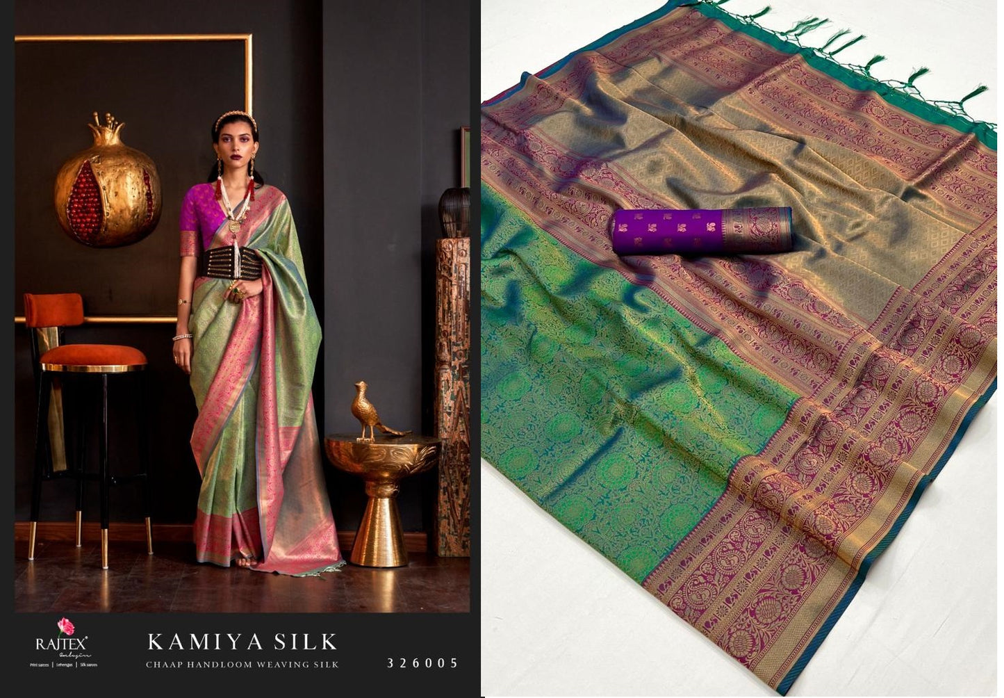 Kamiya Silk Rajtex Handloom Weaving Sarees
