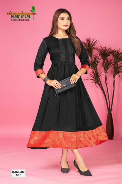 Kamlam Kanha Silk Anarkali Kurtis