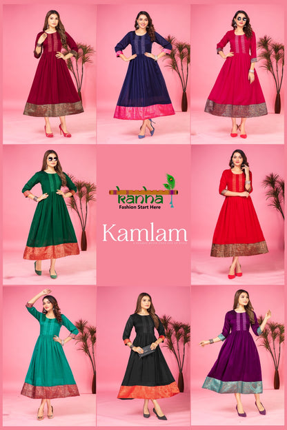 Kamlam Kanha Silk Anarkali Kurtis
