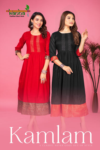 Kamlam Kanha Silk Anarkali Kurtis