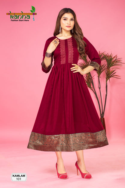 Kamlam Kanha Silk Anarkali Kurtis